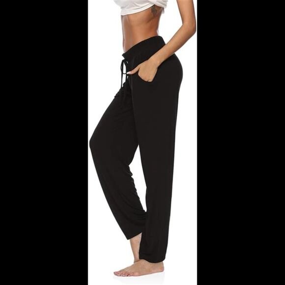 Women Yoga Pants Wide Leg Comfy Drawstring Loose Straight Lounge Workout Legging - Picture 2 of 6